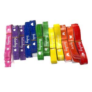 Colorful Day Of The Week Wristbands Set For Event Or Organizational Use 77d
